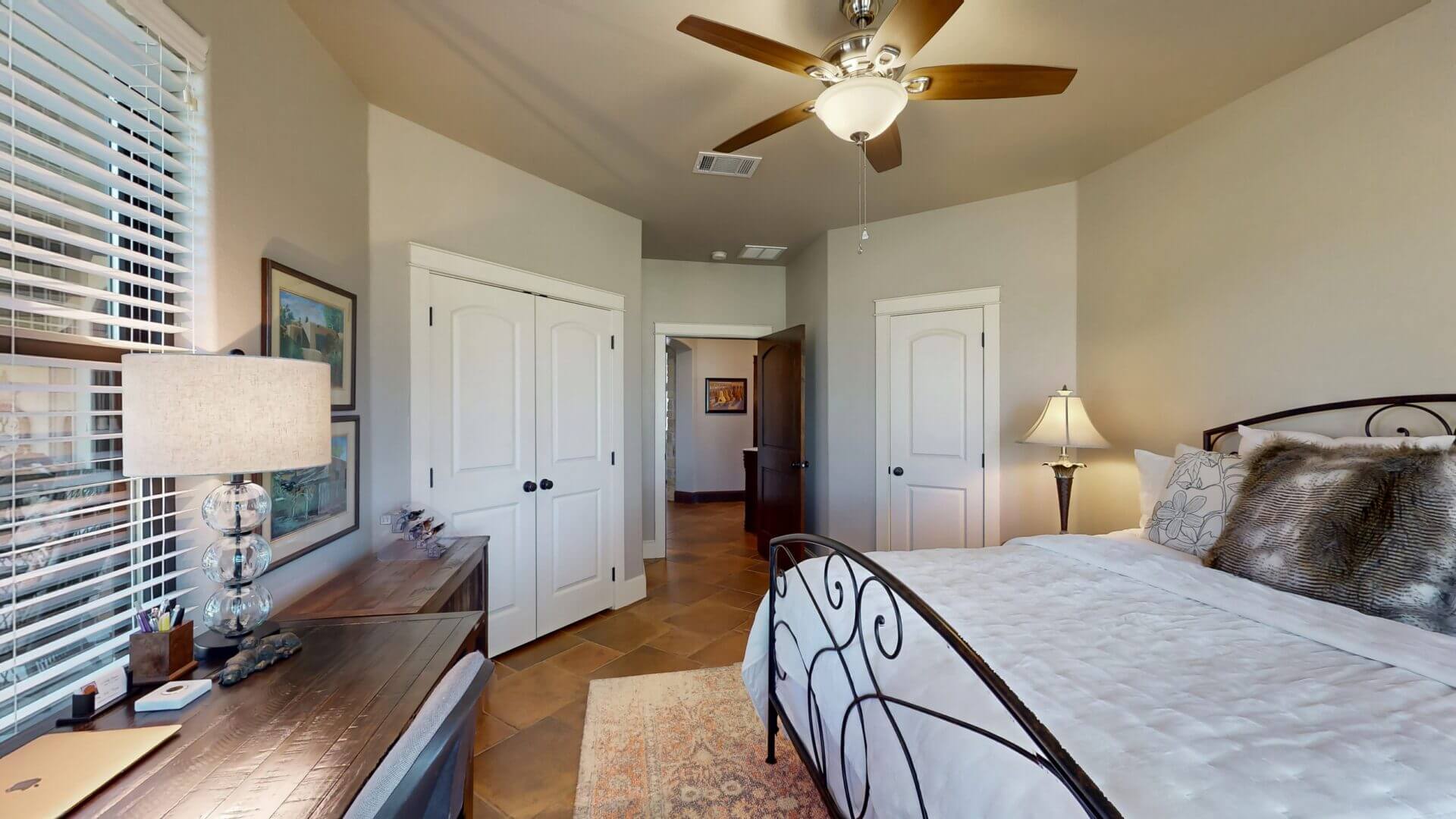 Elegant bedroom decor and natural light