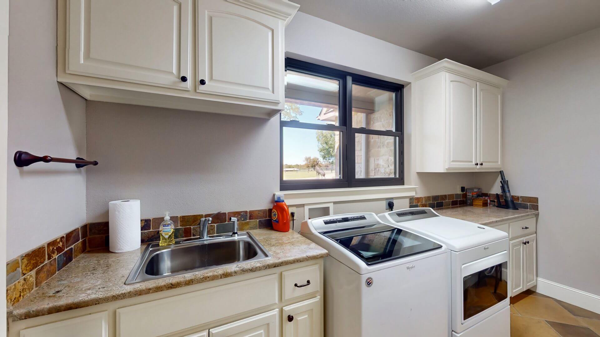 Modern laundry room with washer and dryer