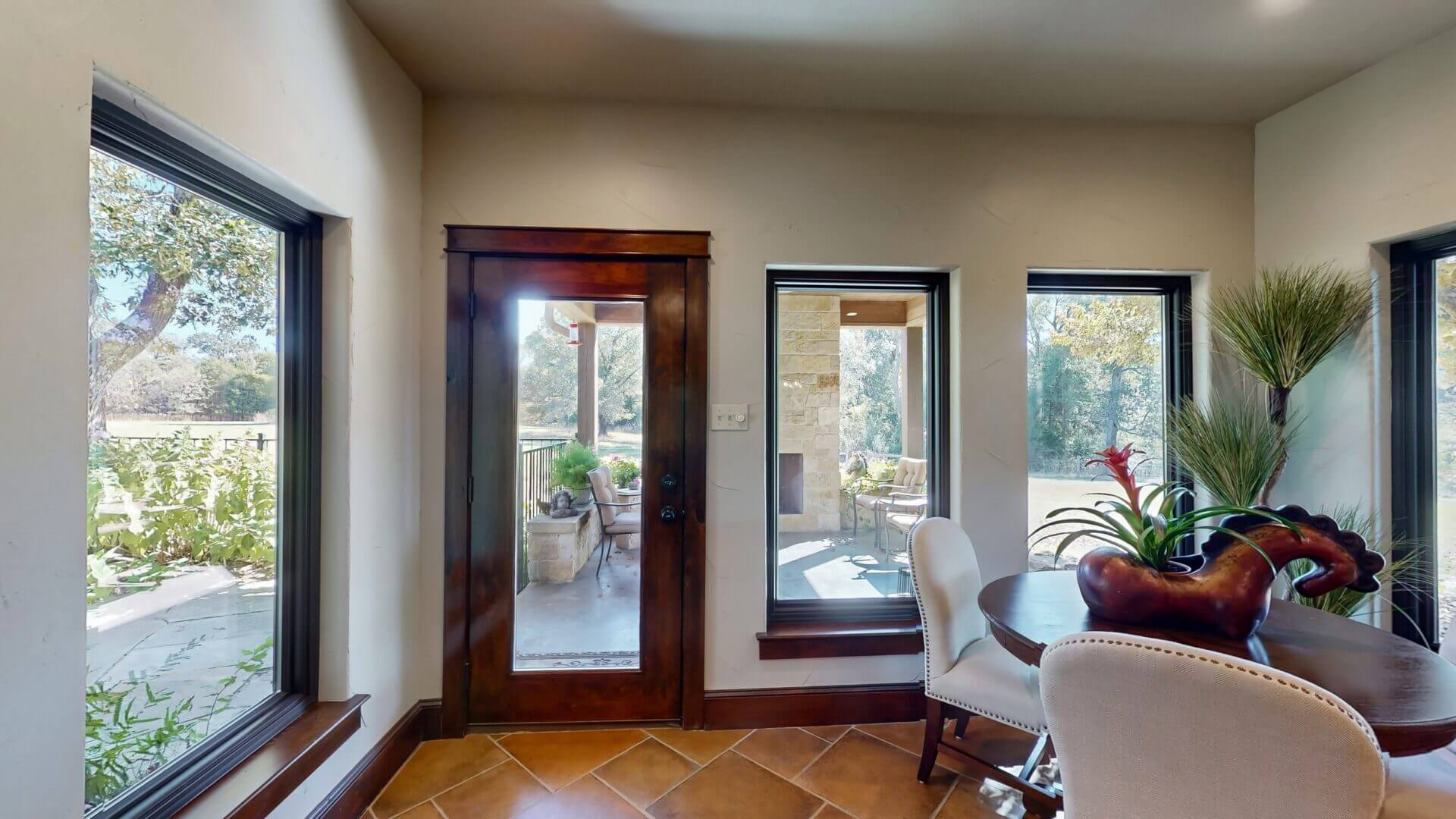 Bright interior with decorative plants