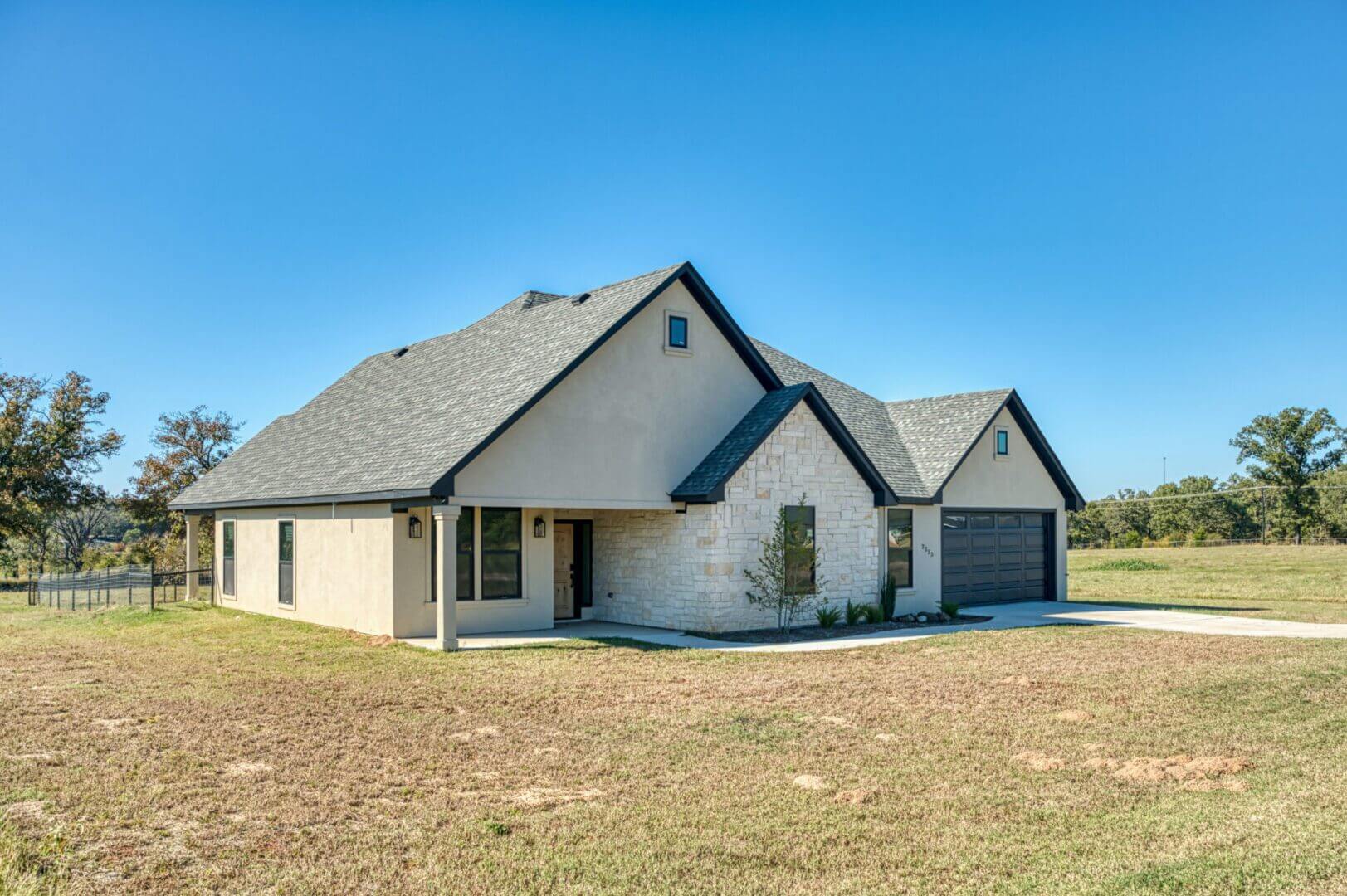 New home in rural setting