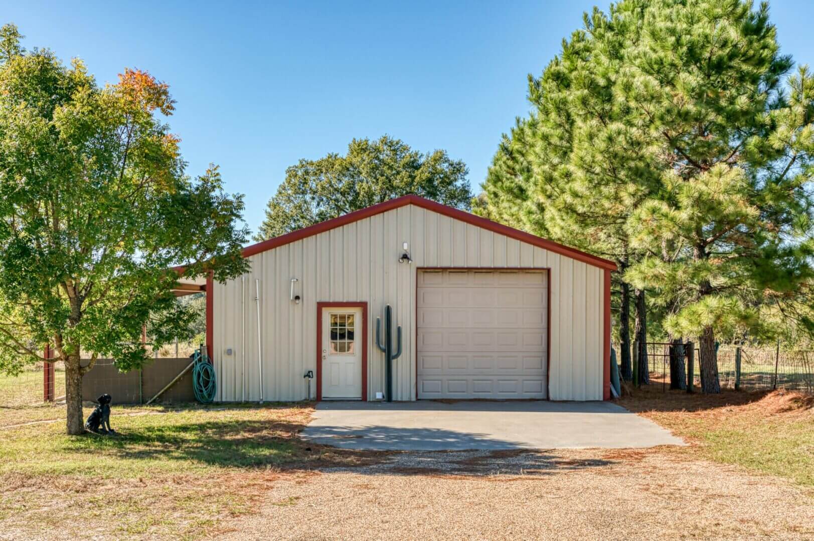 Rural building with driveway