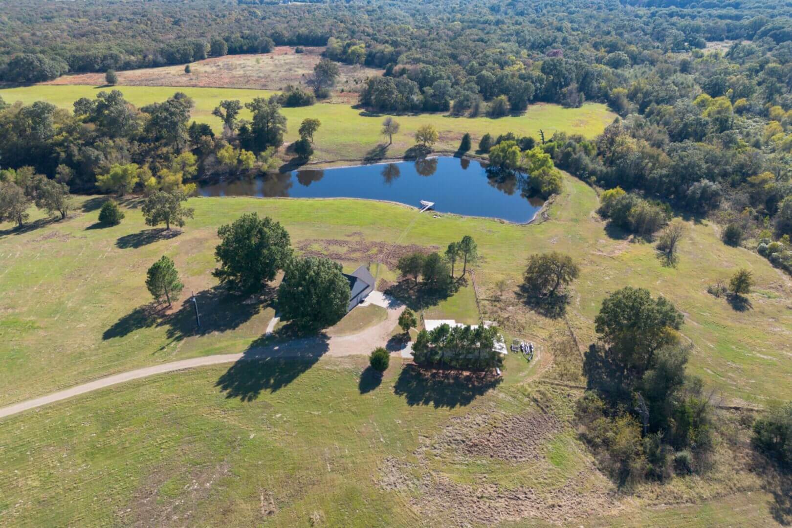 Aerial view of scenic rural landscape